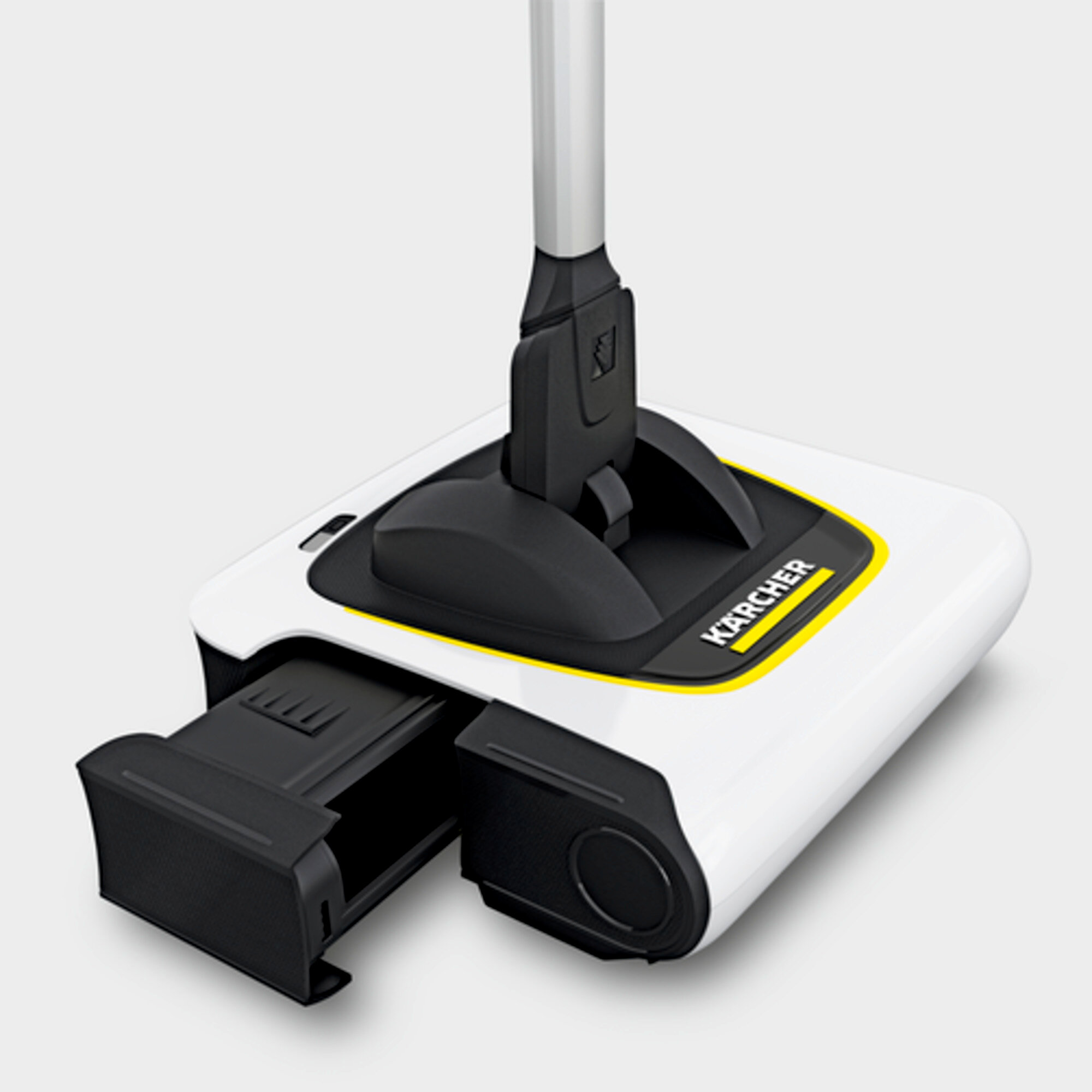 Аккумуляторный электровеник Karcher KB 5 - <h3>Адаптивная Технология уборки Керхер (Karcher Adaptive Cleaning System)</h3>
Удаляет мусор со всех напольных покрытий. Инновационная подвижная кромка для оптимального подметания. Оптимизированная внутренняя геометрия для оптимального подметания и заполнения контейнера.