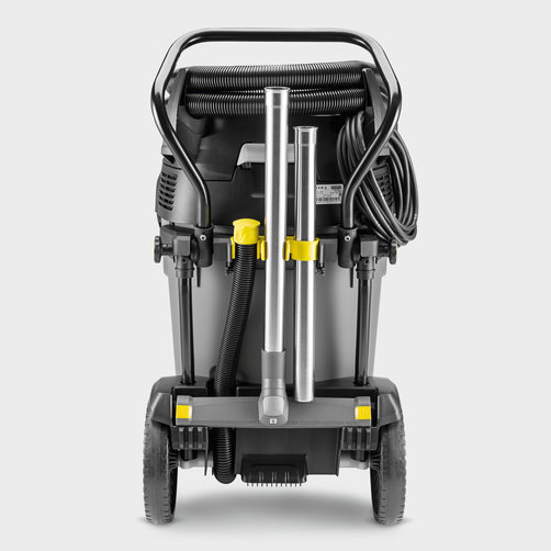 Профессиональный пылесос Karcher NT 65/2 Tact²  - <h3>Легкость транспортировки</h3>
Регулируемая ручка и большие колеса упрощают транспортировку даже на неровных поверхностях.