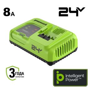 24V Зарядное устройство ультрабыстрое Greenworks G24C8, 8A 24V Зарядное устройство ультрабыстрое Greenworks G24C8, 8A