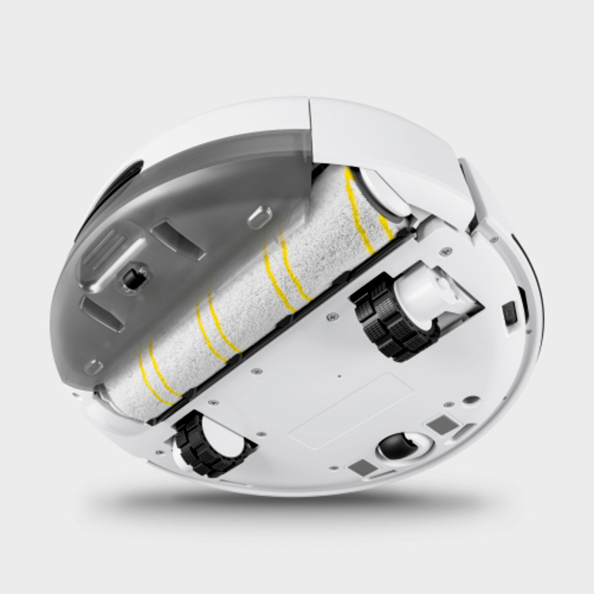 Робот-пылесос Karcher RCF 3 - <h3>Технология роликовых щеток FC</h3>
<p>
	 Робот-пылесос с функцией влажной уборки RCF 3 реализует испытанную технологию роликовых щеток Karcher, гарантирующую особенно тщательную очистку твердых напольных покрытий. Легкий сухой мусор (например, пыль или крошки пищевых продуктов) непосредственно в процессе влажной уборки вместе с загрязненной водой собираются аппаратом в бачок для грязной воды. Технология роликовых щеток с непрерывной очисткой щетки и системой 2 бачков гарантирует оптимальную уборку даже полов большой площади благодаря постоянной обработке поверхностей чистой щеткой.
</p>
