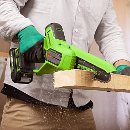 Аккумуляторная wепная мини-пила Greenworks GD24CSMNX 15см, б/щ, 24v (АКБ 1х4Ah и З/У) - изображение 4