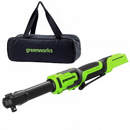 Аккумуляторный удлиненный гайковерт-трещотка Greenworks GD24RWX б/щ, 1/2, 80 Н·м, 24v (без АКБ и З/У, сумка) - изображение 2