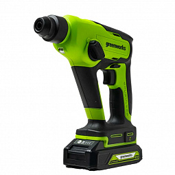 Аккумуляторный перфоратор Greenworks GD24SDS1K2 б/щ, 1,2 Дж, 24v (АКБ 1х2Ah, З/У) - изображение 4